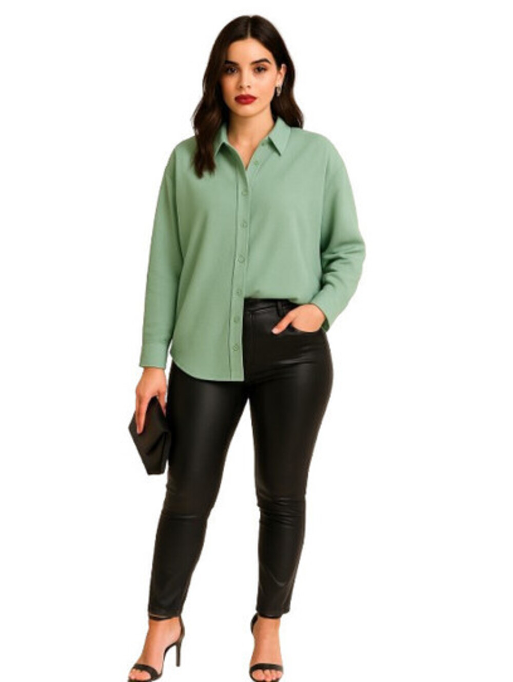 Cupio NWT XL High Low Blouse Cotton Blend Teal Oversize Machine Wash